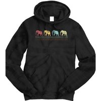 Elephant Lover Retro Elephant animal Tie Dye Hoodie