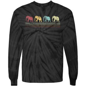 Elephant Lover Retro Elephant animal Tie-Dye Long Sleeve Shirt