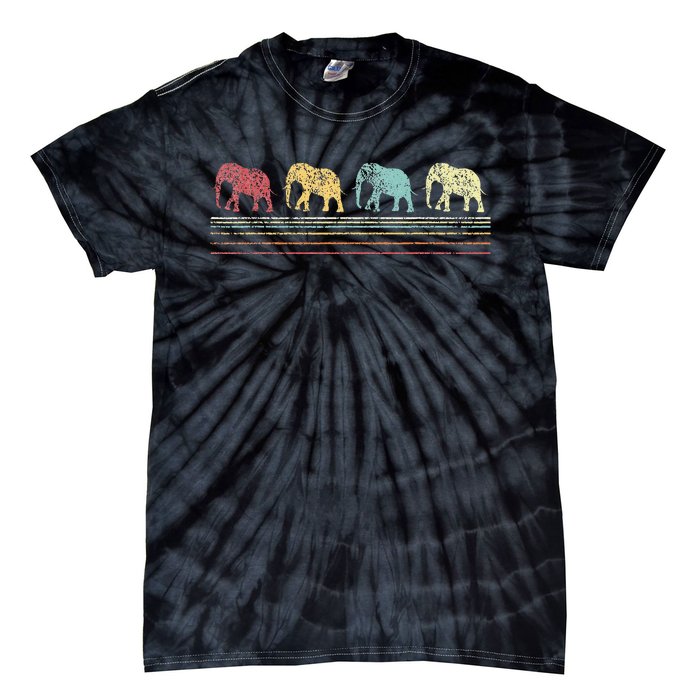 Elephant Lover Retro Elephant animal Tie-Dye T-Shirt