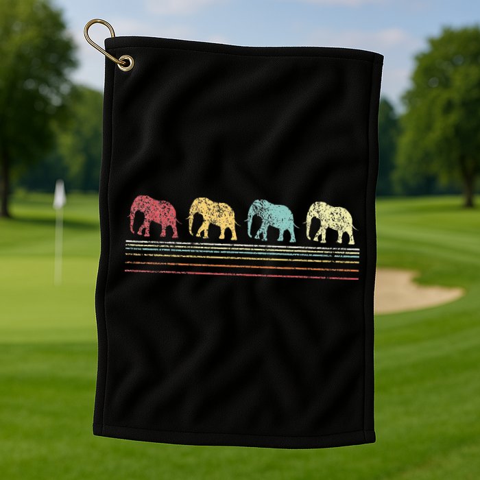 Elephant Lover Retro Elephant animal Golf Towel