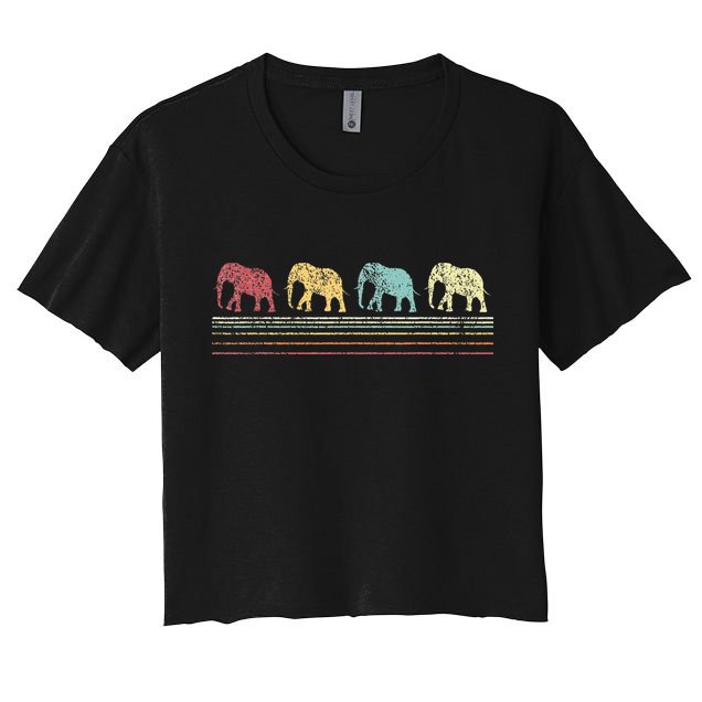 Elephant Lover Retro Elephant animal Crop Top