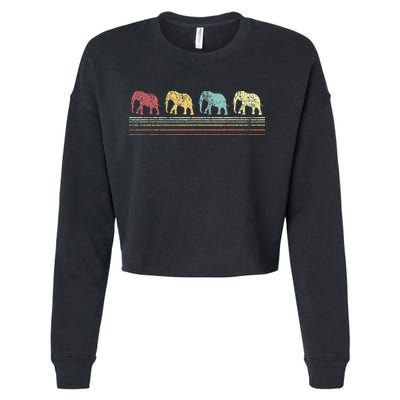 Elephant Lover Retro Elephant animal Cropped Pullover Crew