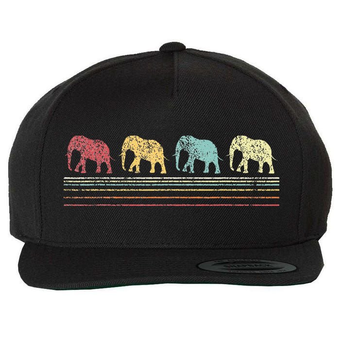 Elephant Lover Retro Elephant animal Wool Snapback Cap