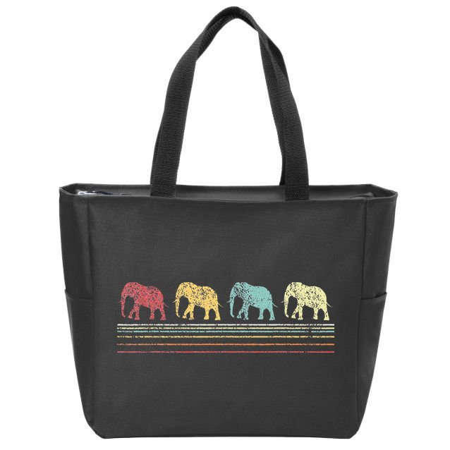 Elephant Lover Retro Elephant animal Zip Tote Bag