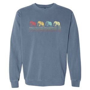 Elephant Lover Retro Elephant animal Garment-Dyed Sweatshirt