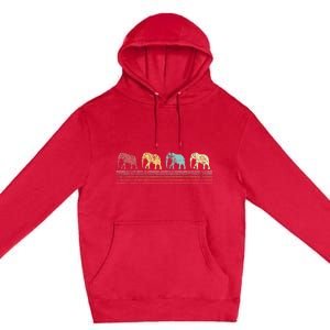 Elephant Lover Retro Elephant animal Premium Pullover Hoodie