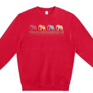 Elephant Lover Retro Elephant animal Premium Crewneck Sweatshirt