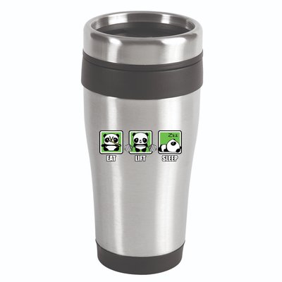 Eat Lift Sleep Cute Anime Panda Cartoon Gym Motivational Cute Gift 16oz Travel Tumbler