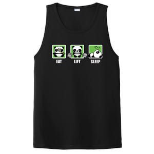 Eat Lift Sleep Cute Anime Panda Cartoon Gym Motivational Cute Gift PosiCharge Competitor Tank