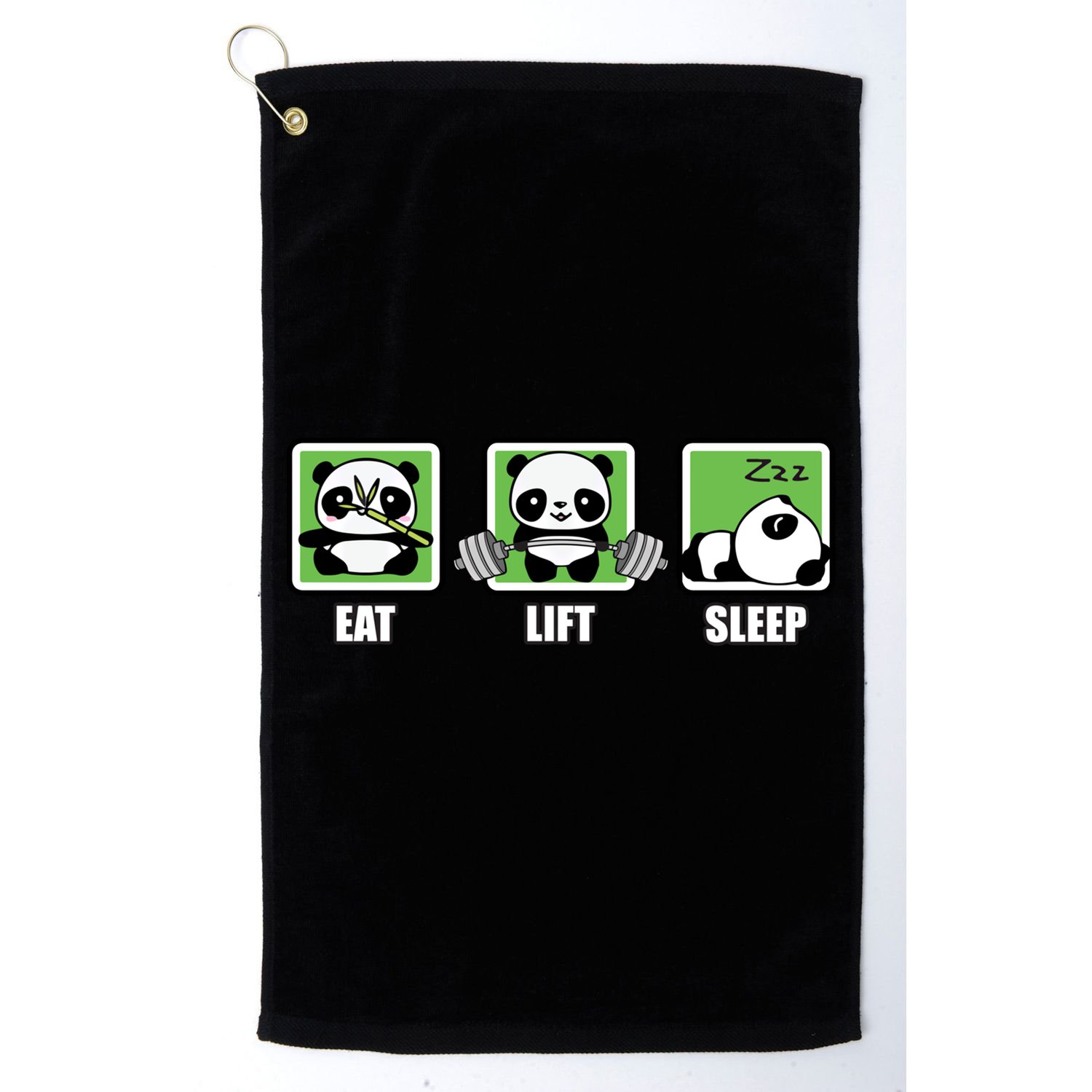 Eat Lift Sleep Cute Anime Panda Cartoon Gym Motivational Cute Gift Golf Towel