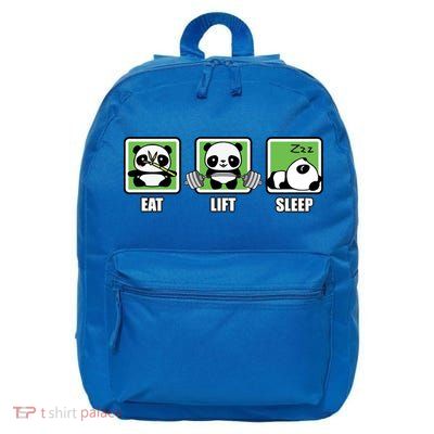 Eat Lift Sleep Cute Anime Panda Cartoon Gym Motivational Cute Gift 16 in Basic Backpack