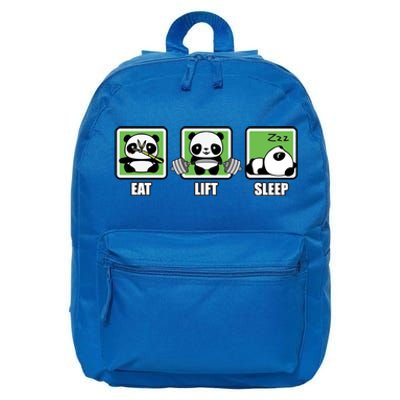 Eat Lift Sleep Cute Anime Panda Cartoon Gym Motivational Cute Gift 16 in Basic Backpack