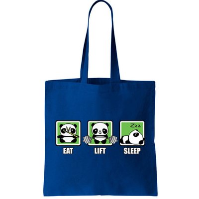 Eat Lift Sleep Cute Anime Panda Cartoon Gym Motivational Cute Gift Tote Bag