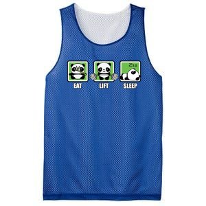 Eat Lift Sleep Cute Anime Panda Cartoon Gym Motivational Cute Gift Mesh Reversible Basketball Jersey Tank