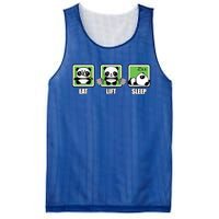 Eat Lift Sleep Cute Anime Panda Cartoon Gym Motivational Cute Gift Mesh Reversible Basketball Jersey Tank