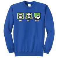 Eat Lift Sleep Cute Anime Panda Cartoon Gym Motivational Cute Gift Tall Sweatshirt