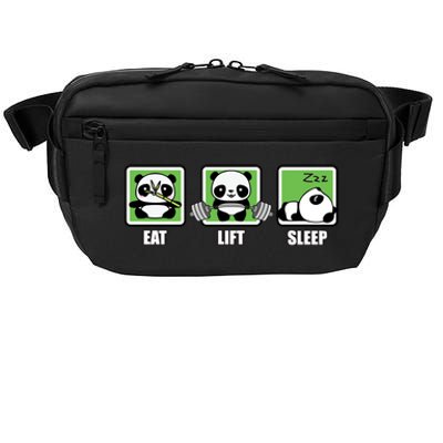 Eat Lift Sleep Cute Anime Panda Cartoon Gym Motivational Cute Gift Crossbody Pack