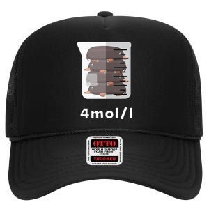 Experiment Lab Science Student Chemistry Teacher Mole High Crown Mesh Back Trucker Hat