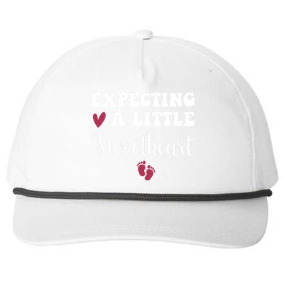 Expecting Little Sweetheart Valentine Pregnancy Announcement Snapback Five-Panel Rope Hat