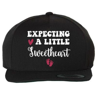 Expecting Little Sweetheart Valentine Pregnancy Announcement Wool Snapback Cap