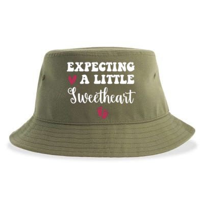 Expecting Little Sweetheart Valentine Pregnancy Announcement Sustainable Bucket Hat