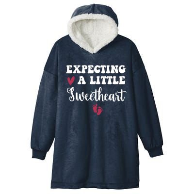 Expecting Little Sweetheart Valentine Pregnancy Announcement Hooded Wearable Blanket