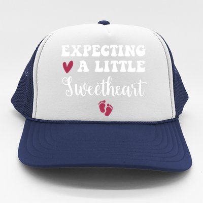 Expecting Little Sweetheart Valentine Pregnancy Announcement Trucker Hat