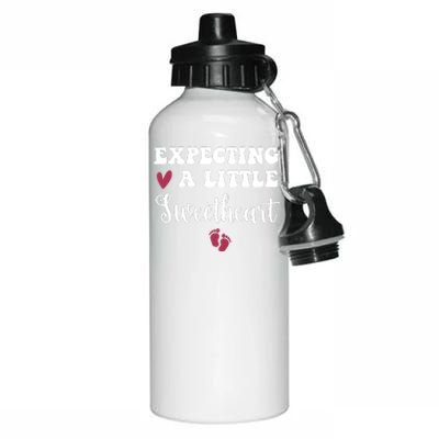 Expecting Little Sweetheart Valentine Pregnancy Announcement Aluminum Water Bottle