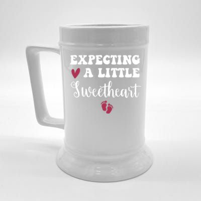 Expecting Little Sweetheart Valentine Pregnancy Announcement Beer Stein