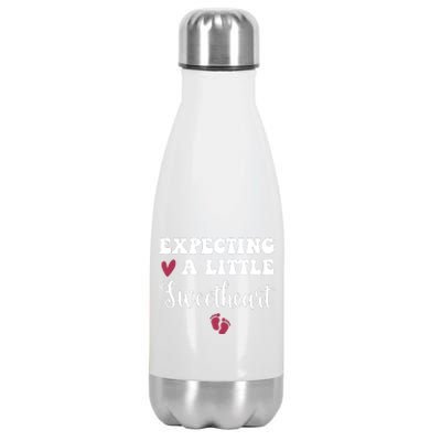 Expecting Little Sweetheart Valentine Pregnancy Announcement Stainless Steel Insulated Water Bottle