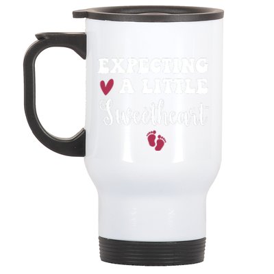 Expecting Little Sweetheart Valentine Pregnancy Announcement Stainless Steel Travel Mug