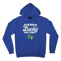 Extra Lucky St Patricks Day Pregnancy Announcet Mom Gift Hoodie