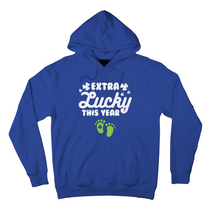 Extra Lucky St Patricks Day Pregnancy Announcet Mom Gift Hoodie