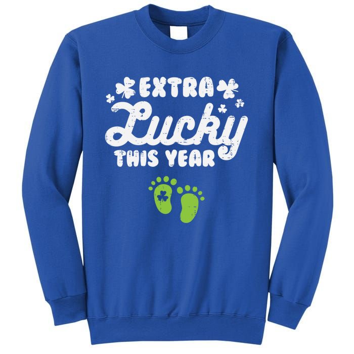 Extra Lucky St Patricks Day Pregnancy Announcet Mom Gift Sweatshirt