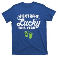 Extra Lucky St Patricks Day Pregnancy Announcet Mom Gift T-Shirt