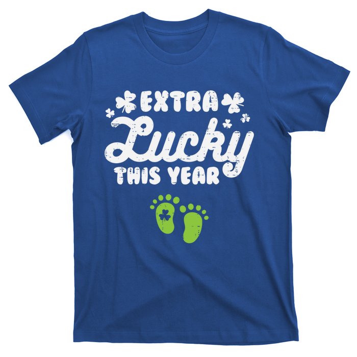 Extra Lucky St Patricks Day Pregnancy Announcet Mom Gift T-Shirt