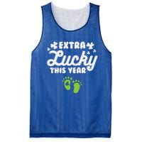 Extra Lucky St Patricks Day Pregnancy Announcet Mom Gift Mesh Reversible Basketball Jersey Tank