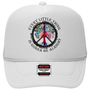 Every Little Thing Is Gonna Be Alright Yoga Tree Root Color High Crown Mesh Back Trucker Hat