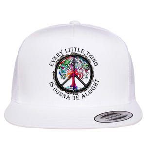 Every Little Thing Is Gonna Be Alright Yoga Tree Root Color Flat Bill Trucker Hat