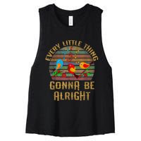 Every Little Thing Is Gonna Be Alright Little Birds Women's Racerback Cropped Tank