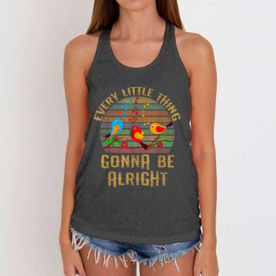 Every Little Thing Is Gonna Be Alright Little Birds Women's Knotted Racerback Tank