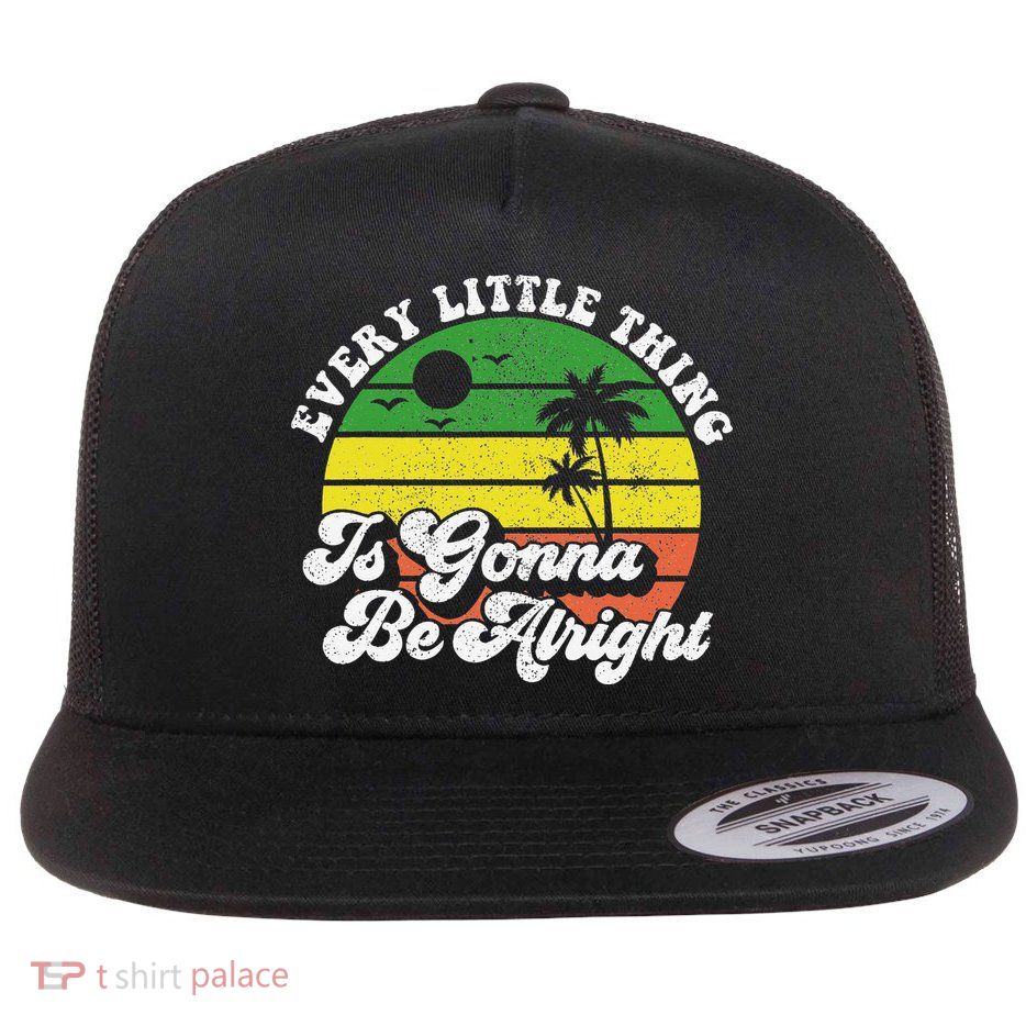 Every Little Thing Is Gonna Be Alright Jamaica Wo Gift Flatbill Hat