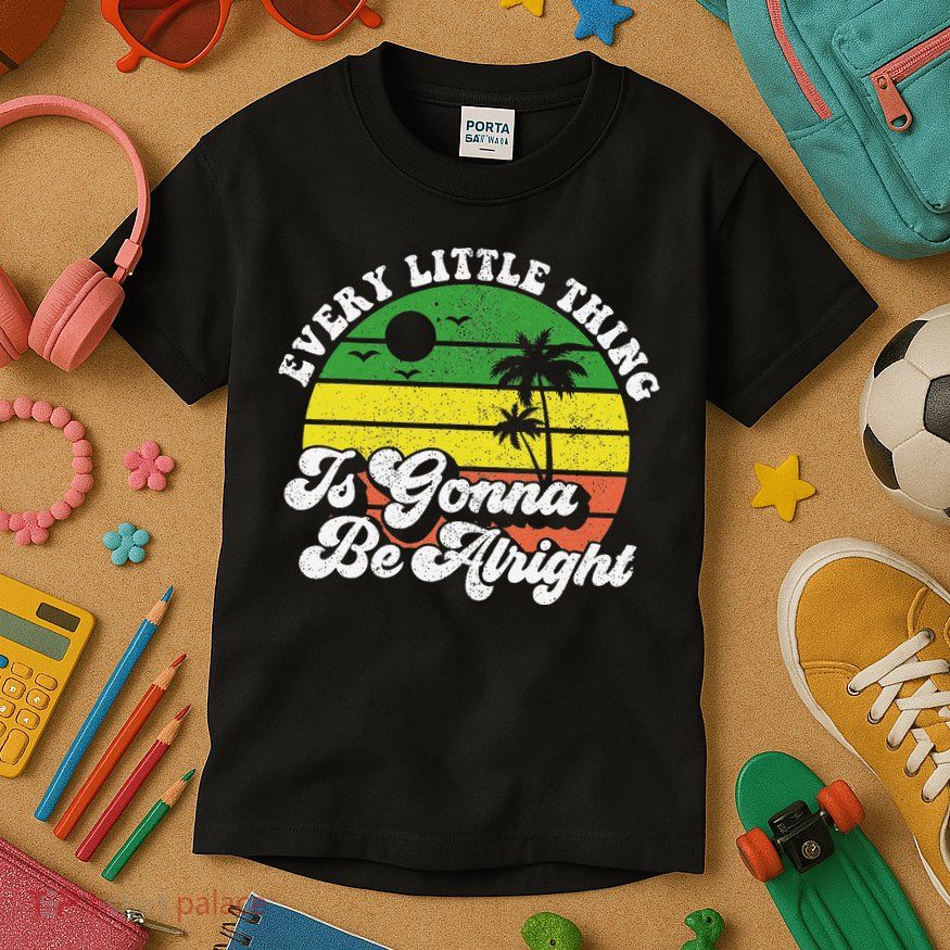 Every Little Thing Is Gonna Be Alright Jamaica Wo Gift Kids T-Shirt