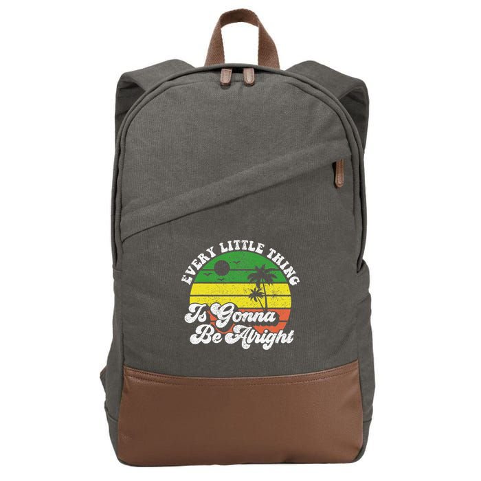 Every Little Thing Is Gonna Be Alright Jamaica Wo Gift Cotton Canvas Backpack