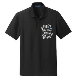 Every Little Thing Gonna Be Alright 3 Lil Birds Dry Zone Grid Polo