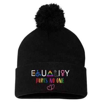 Equality Love Together Equality Hurt No One Human Rights Pom Pom 12in Knit Beanie