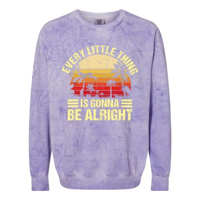 Every Little Thing Is Gonna Be Alright Jamaica Wo Gift Colorblast Crewneck Sweatshirt