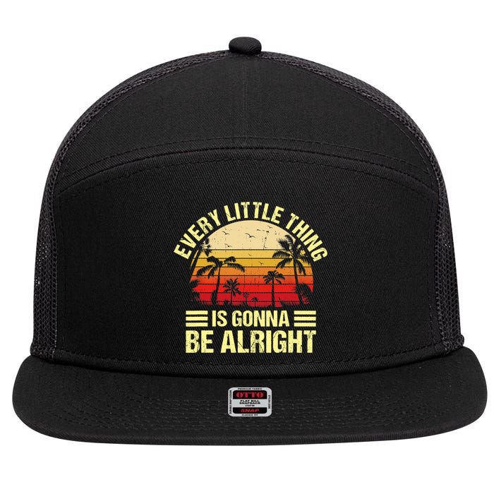 Every Little Thing Is Gonna Be Alright Jamaica Wo Gift 7 Panel Mesh Trucker Snapback Hat