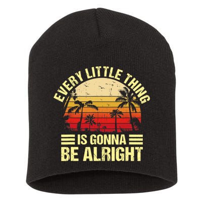 Every Little Thing Is Gonna Be Alright Jamaica Wo Gift Short Acrylic Beanie
