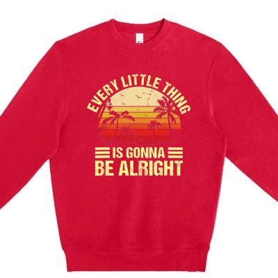 Every Little Thing Is Gonna Be Alright Jamaica Wo Gift Premium Crewneck Sweatshirt